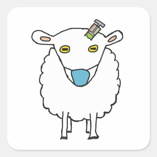Sticker Carré Vaccination contre la cire des moutons (Devant)