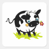 Sticker Carré Vache À Fleur (Devant)