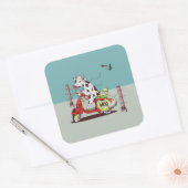 Sticker Carré Vache à vélo (Enveloppe)