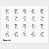 Sticker Carré Vache Dabbing Farmer Dab Dance (Feuille)