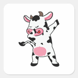 Sticker Carré Vache Dabbing Farmer Dab Dance