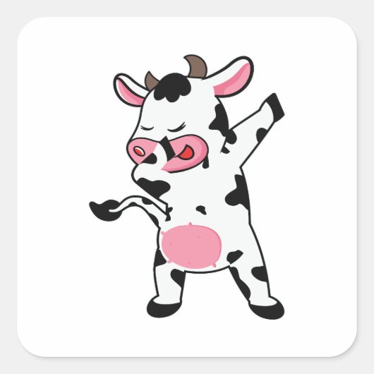 Sticker Carré Vache Dabbing Farmer Dab Dance (Devant)