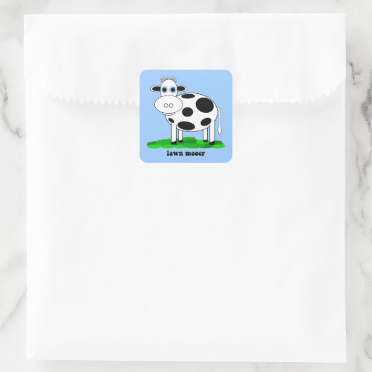 Sticker Carré vache drôle (Sac)