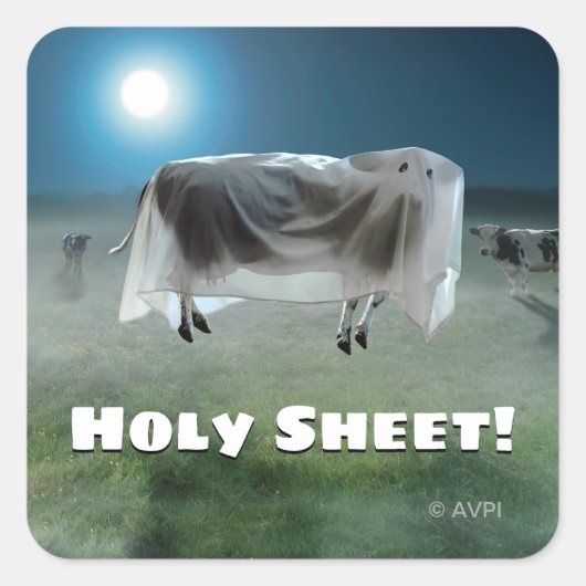 Sticker Carré Vache fantôme (Devant)