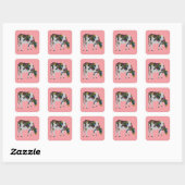 Sticker Carré Vache friésienne, koe friese (Feuille)