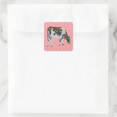 Sticker Carré Vache friésienne, koe friese (Sac)