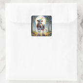 Sticker Carré Vache laitière adorable Unicorne (Sac)