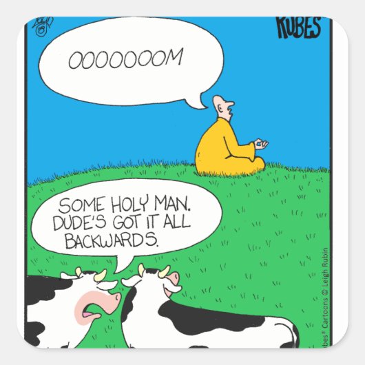 Sticker Carré Vache Sainte 2017 Zazzle (Devant)