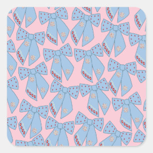Sticker Carré Vaches Roses Et Bleues