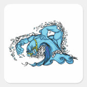 Sticker Carré Vague de natation (Devant)