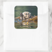 Sticker Carré Vague Louter de mer (Sac)