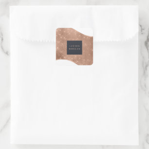 Sticker Carré Vague rose or brillant feuille brillant