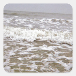 Sticker Carré Vagues en colère qui remontent la côte