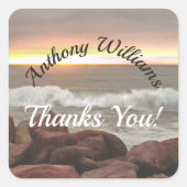 Sticker Carré Vagues et boulders Merci 0893 (Devant)