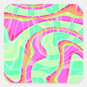 Sticker Carré Vagues folles
