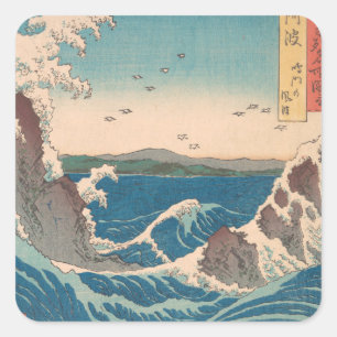 Sticker Carré Vagues japonaises Naruto Tourbillon Océan Artwork