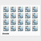 Sticker Carré vagues océaniques (Feuille)