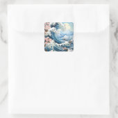 Sticker Carré vagues océaniques (Sac)