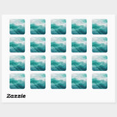 Sticker Carré Vagues océaniques turquoise abstraites de rêve (Feuille)