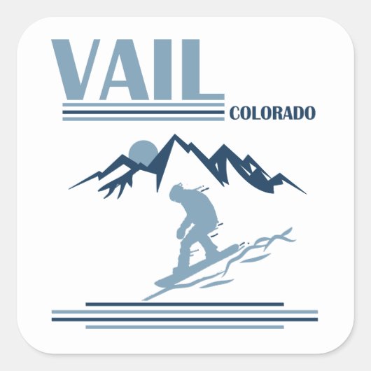 Sticker Carré Vail Colorado snowboard (Devant)