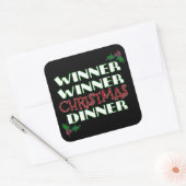 Sticker Carré Vainqueur du dîner de Noël (Enveloppe)
