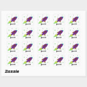 Sticker Carré Vaisseau Fusée Décollant (Feuille)