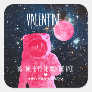Sticker Carré Valentin, tu m'emmènes sur la lune et retour !