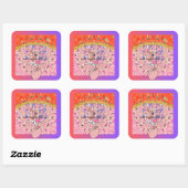 STICKER CARRÉ VALENTINE DAY (Feuille)