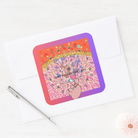 STICKER CARRÉ VALENTINE DAY (Enveloppe)