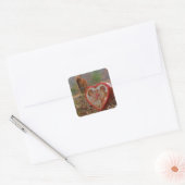 Sticker Carré Valentine Heart Miniature Brown Horse (Enveloppe)