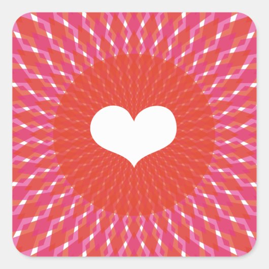Sticker Carré Valentine Heart Pop (Devant)