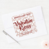 Sticker Carré Valentine Kisses Custom Pink Candle Labels  (Enveloppe)