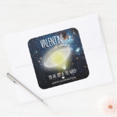 Sticker Carré Valentine, tu es hors de ce monde ! (Enveloppe)