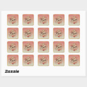 Sticker Carré Valentine's Day Be Mine Design with Heart, Citatio (Feuille)