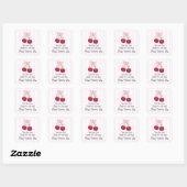 Sticker Carré Valentine's Day Cherry on Top Coquette Stripes (Feuille)