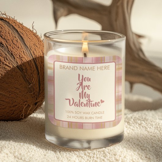 Sticker Carré Valentine's Day Custom Candle Labels 