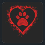 Sticker Carré Valentines Day Heart Dog Paw Boys Girls Kids<br><div class="desc">Cool dog paw design inside heart. Perfect valentines day gift for dating couple,  girlfriend,  boyfriend,  wife,  husband,  dog owner and dog lovers.</div>