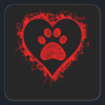 Sticker Carré Valentines Day Heart Dog Paw Boys Girls Kids<br><div class="desc">Cool dog paw design inside heart. Perfect valentines day gift for dating couple,  girlfriend,  boyfriend,  wife,  husband,  dog owner and dog lovers.</div>