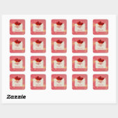 Sticker Carré Valentine's Day With Red Hearts - Romantic Love    (Feuille)