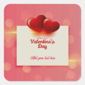 Sticker Carré Valentine's Day With Red Hearts - Romantic Love    (Devant)