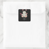 Sticker Carré Valentines gris blanc rose jour collants de l'ours (Sac)