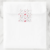 Sticker Carré Valentine's Hearts Arrow sans couture (Sac)