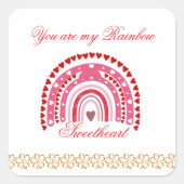 Sticker Carré Valentines romantiques Vous êtes mon amour arc-en- (Devant)