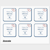 Sticker Carré Valentine's Special Marketing Items Bleu Blanc (Feuille)