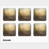 Sticker Carré Vallée de Yosemite, sentier Glacier Point (Feuille)