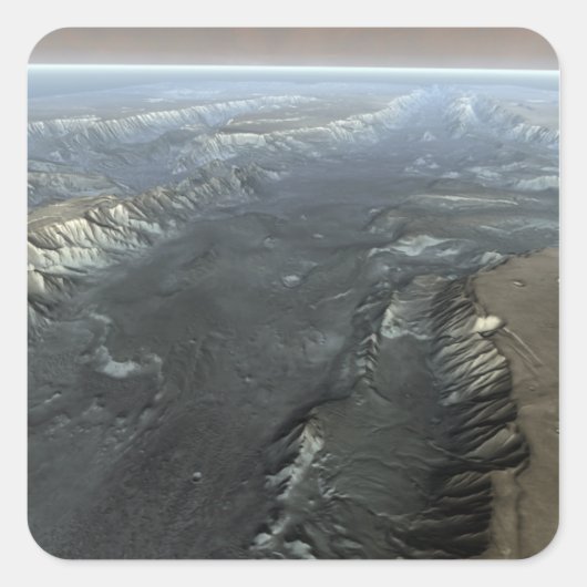 Sticker Carré Valles Marineris, le Grand Canyon de Mars (Devant)