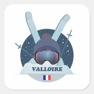 Sticker Carré Valloire Ski Station