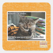 Sticker Carré vampire chat sourit (Devant)