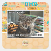 Sticker Carré vampire chat sourit (Devant)