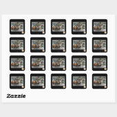 Sticker Carré vampire chat sourit (Feuille)